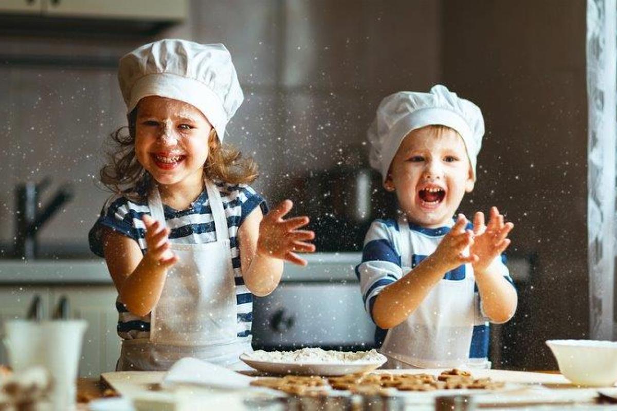 children in a kitchen