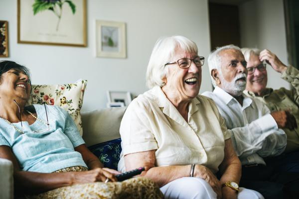 Older people laughing